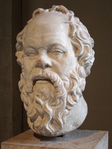 Portrait of Socrates. Marble, Roman artwork (1st century), perhaps a copy of a lost bronze statue made by Lysippos